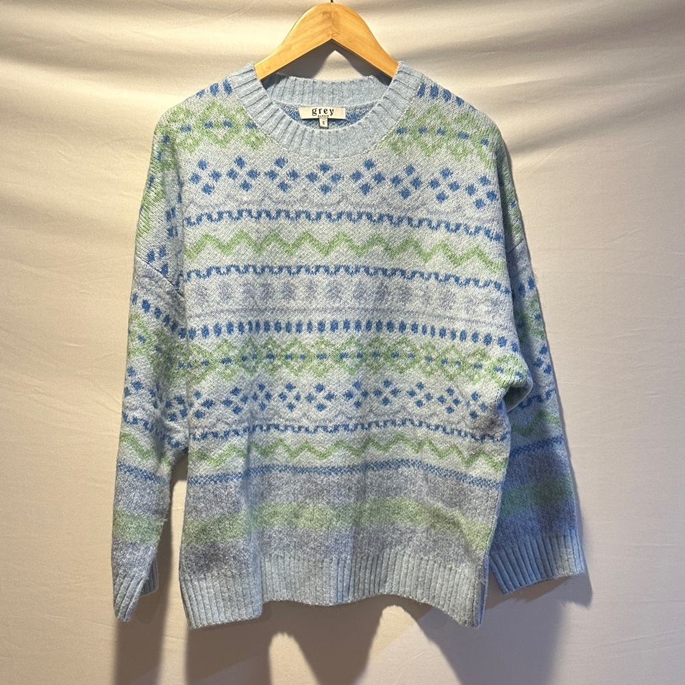 Grey Bandit Patterned Oversized Sweater